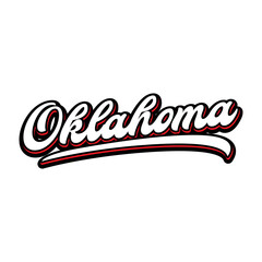 Vector Oklahoma text design for tshirt hoodie baseball cap jacket and other uses vector	