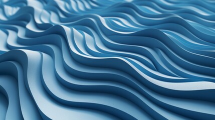 Blue layered waves create a dynamic, fluid, and textured design, ideal for modern and abstract art.