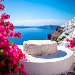 Obraz premium Podium for your product against the background of beautiful nature