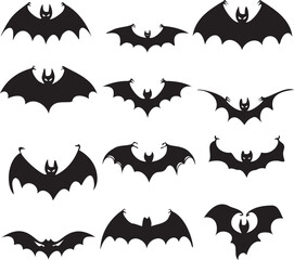 Fototapeta premium Halloween bats silhouettes 