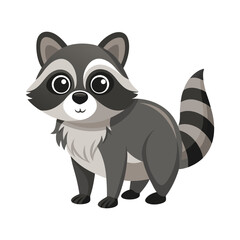 Illustration of Cute Raccoon Isolated