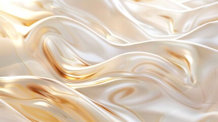 Obraz premium Abstract silky waves in luminous gold and silver colors, creating a flowing and elegant fabric texture.