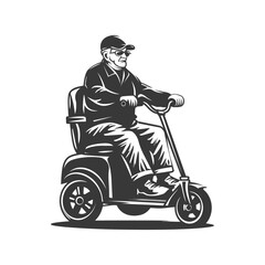 minimalist logo or symbol for elderly man activity black color only