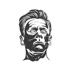 Fototapeta premium minimalist logo or symbol for elderly man activity black color only