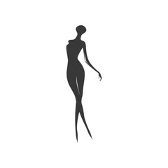 Fototapeta premium Abstract Gray Silhouette of Elegant Woman, Minimalist Fashion Design