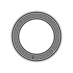 minimalist logo or symbol for greek frame circle black color only