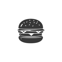 minimalist logo or symbol for hamburger black color only