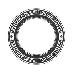 minimalist logo or symbol for greek frame circle black color only