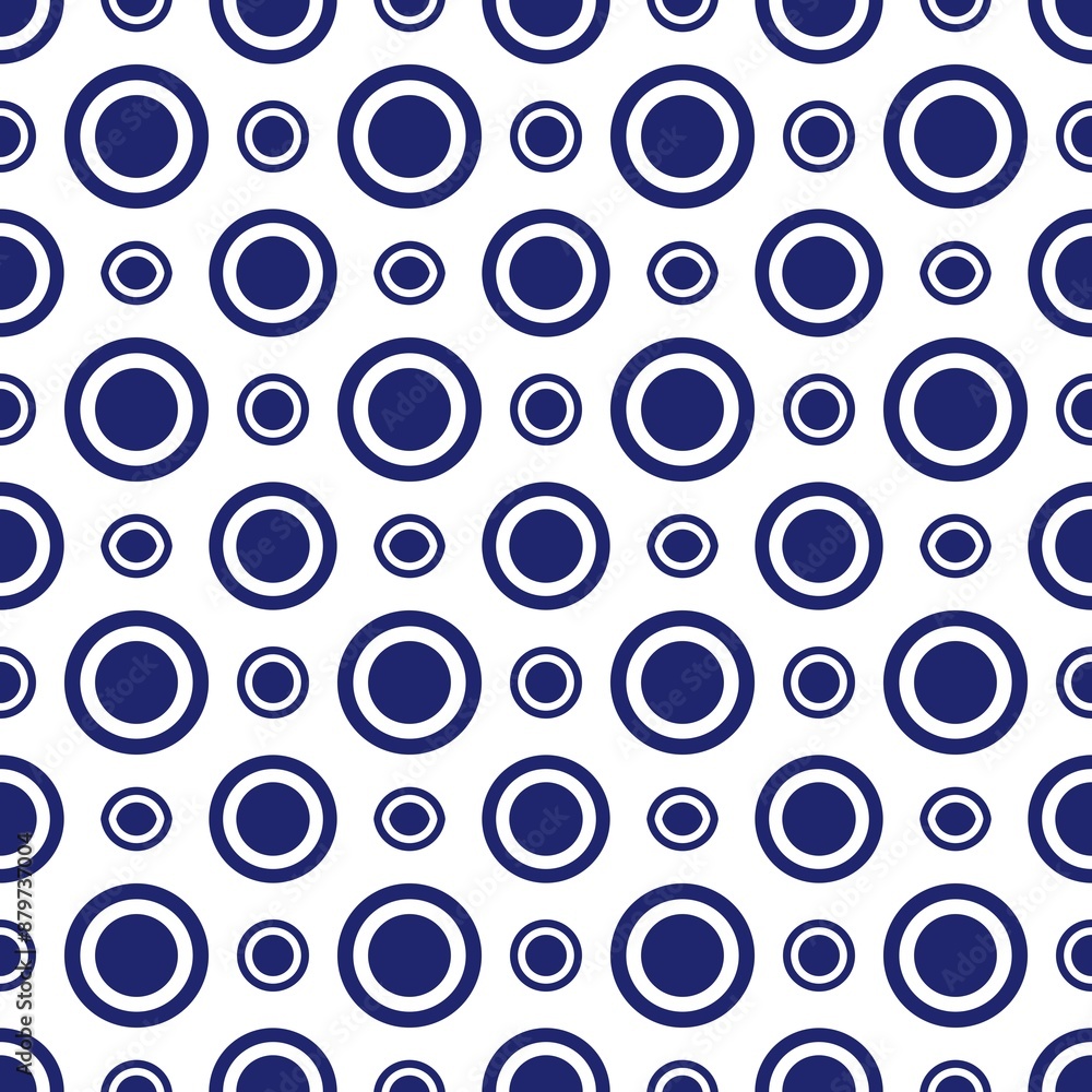 Wall mural seamless pattern background from graphics blue circles of various sizes can be used to design shirt 