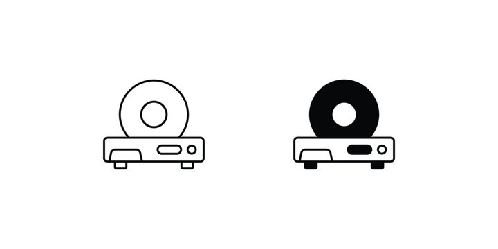 dvd player set icon with white background vector stock illustration