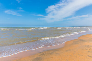 beach of the Caspian Sea near Derbent, Dagestan, Russia