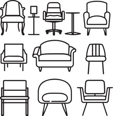 furniture sketch thin line 