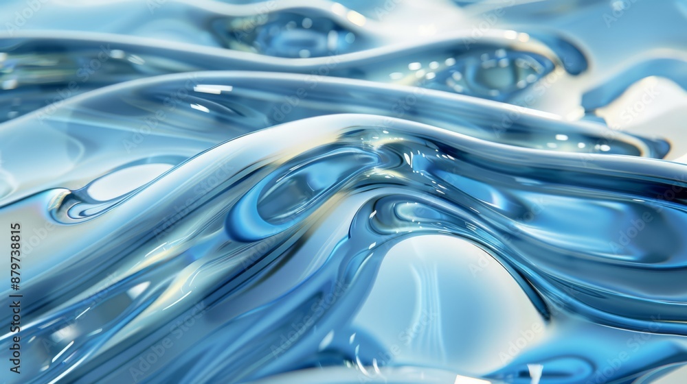 Poster the glossy blue waves create a visually captivating abstract composition that is aesthetically pleas