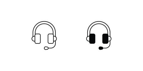 headphones set icon with white background vector stock illustration