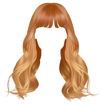 recommend clip art: Blonde hair long hairstyle adult face wig.