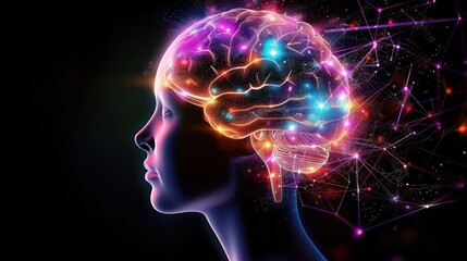 Neon Brain in Profile
