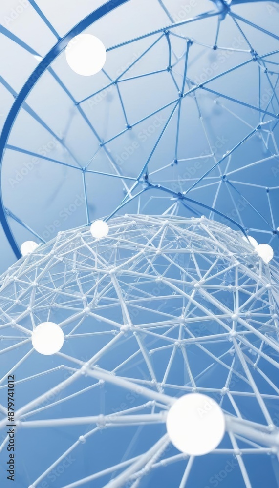 Aufkleber connection network 3d structure network illustration connection sphere cyberspace communication soci
