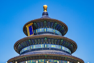 Amazing Temple of Heaven (1420) - complex of imperial religious buildings. Architectural details of...
