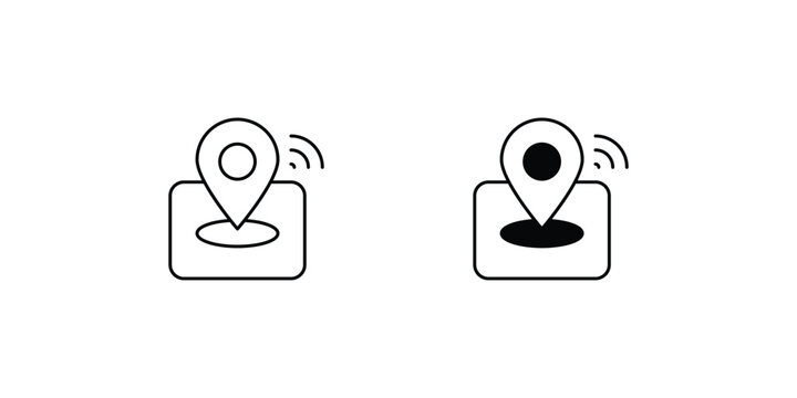 gps device set icon with white background vector stock illustration