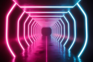 Neon Tunnel: Futuristic Light Corridor