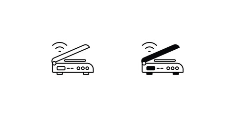 scanner set icon with white background vector stock illustration