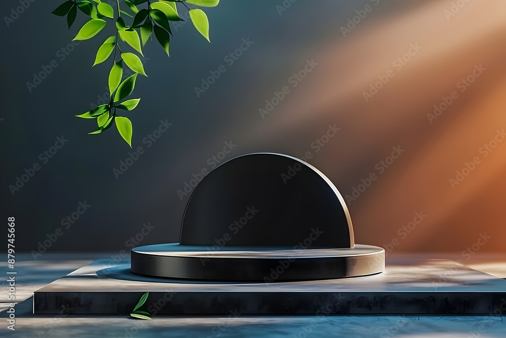 Aufkleber abstract branding background with black podium concept for branding presentation branding 3d renderi