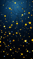 Blue  Dots Circles Balls on Yellow Background, Abstract Image, Texture, Pattern Background, Wallpaper, Background, Cell Phone Cover and Screen, Smartphone, Computer, Laptop, 9:16 and 16:9 Format - PNG