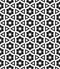 Black and white seamless abstract pattern. Background and backdrop. Grayscale ornamental design.