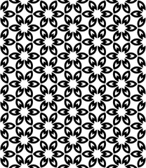 Black and white seamless abstract pattern. Background and backdrop. Grayscale ornamental design.