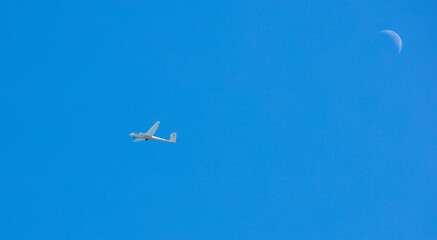 Fototapeta premium Glider plane seen against the blue sky.