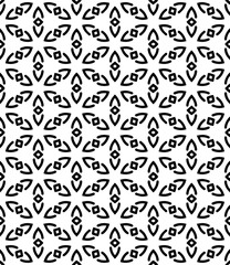 Black and white seamless abstract pattern. Background and backdrop. Grayscale ornamental design.