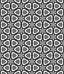 Black and white seamless abstract pattern. Background and backdrop. Grayscale ornamental design.