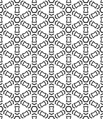 Black and white seamless abstract pattern. Background and backdrop. Grayscale ornamental design.
