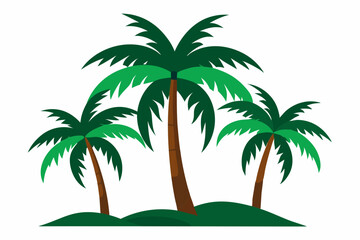 palm trees vector art illustration