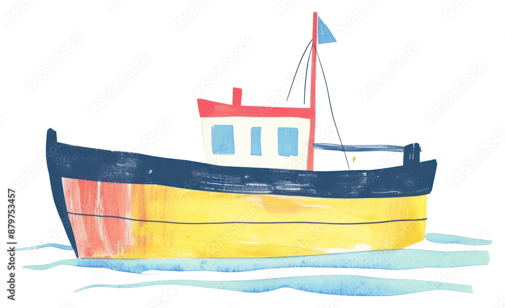 Canvas Prints png boat painting watercraft sailboat.