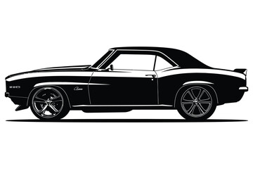 Muscle Car Silhouette Vector