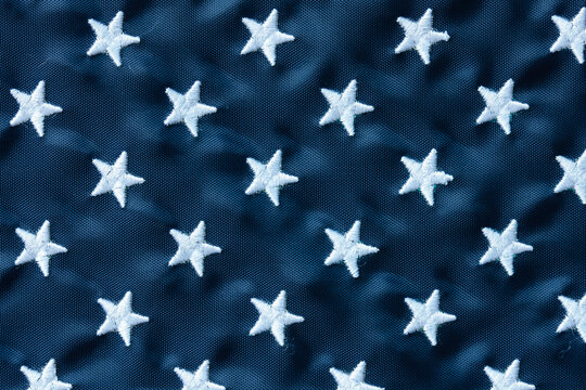 Close-up of the stars on an American Flag