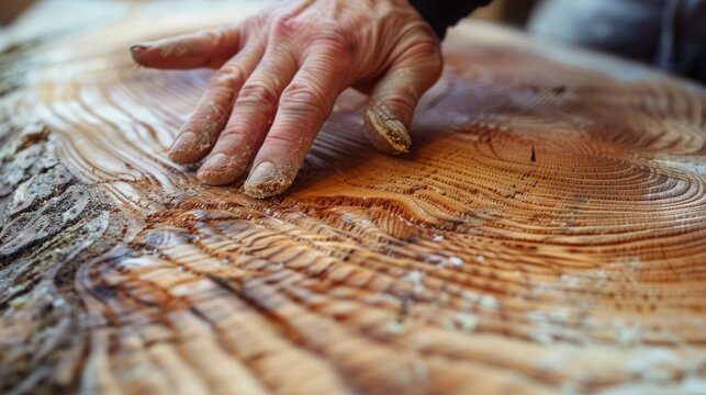 Feel the rough and coarse texture of a piece of unfinished wood, its splintery surface a testament to natural woodcraft