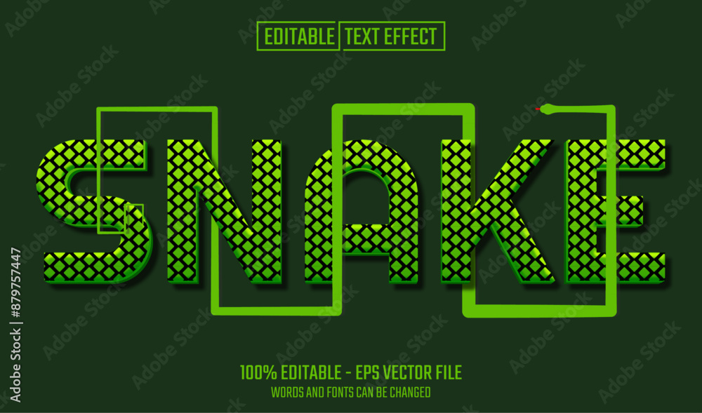 Sticker snake editable text effect