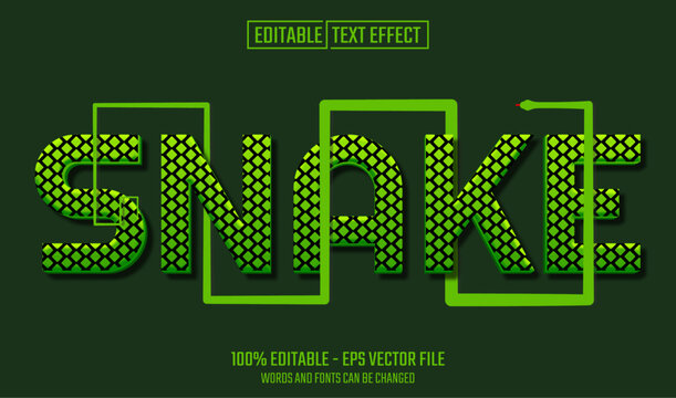snake editable text effect