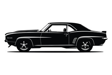 Muscle Car Silhouette Vector