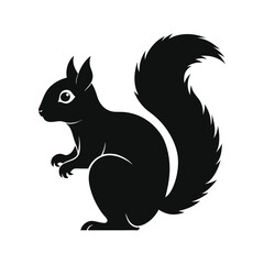 Obraz premium Squirrel Silhouette Vector with White background