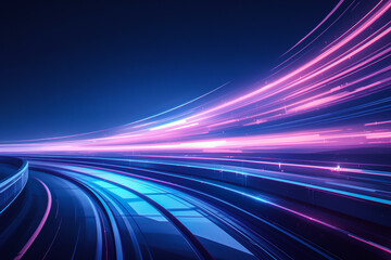Fototapeta premium Abstract Background with Pink and Blue Light Streaks in Motion