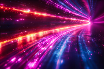 Obraz premium Abstract Purple and Blue Light Speed Background with Streaks