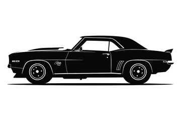 Muscle Car Silhouette Vector
