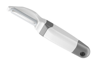 White Swivel Vegetable Peeler. 3D rendering isolated on transparent background
