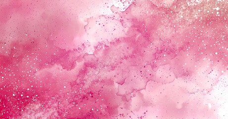 Fototapeta premium A vibrant, textured watercolor painting in shades of pink, with splatters and washes, creates a dreamy, ethereal background.