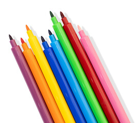 Group of Coloring markers with shadow cut out