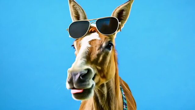 Cool Donkey Wearing Sunglasses Generative AI
