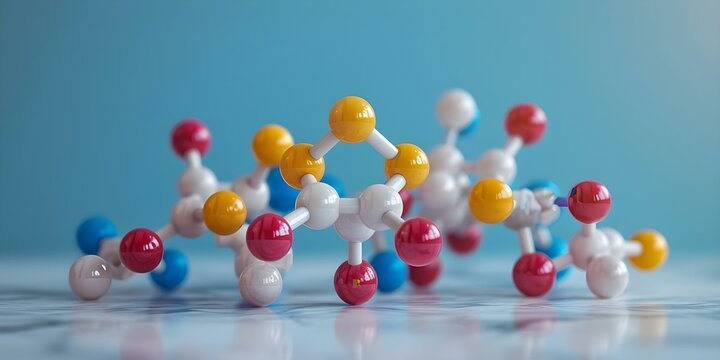 Aspartame Molecular Structure Model with Ball-and-Stick Representation. Concept Chemical Structure, Aspartame, Molecular Model, Ball-and-Stick, Representation